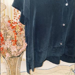 Black Short Sleeve Button Down Shirt